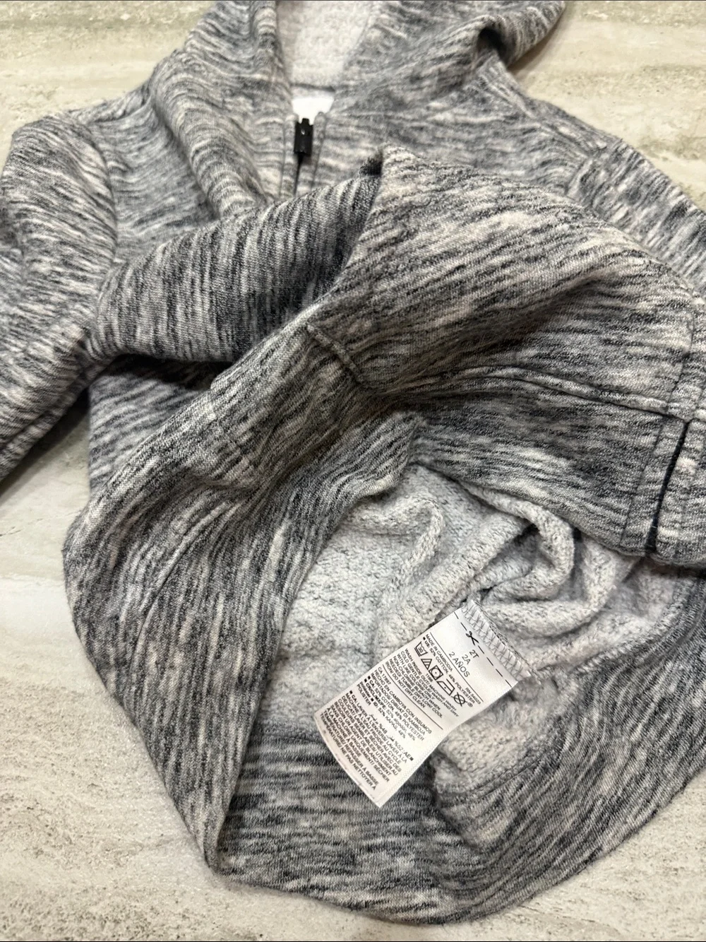 Old Navy Heather Gray Kids Hooded Zip Jacket